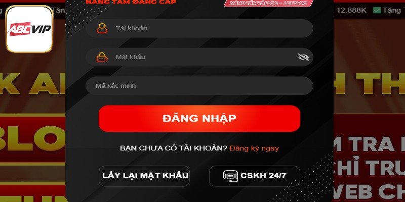 Các yêu cầu trong hướng dẫn đăng nhập ABCVIP