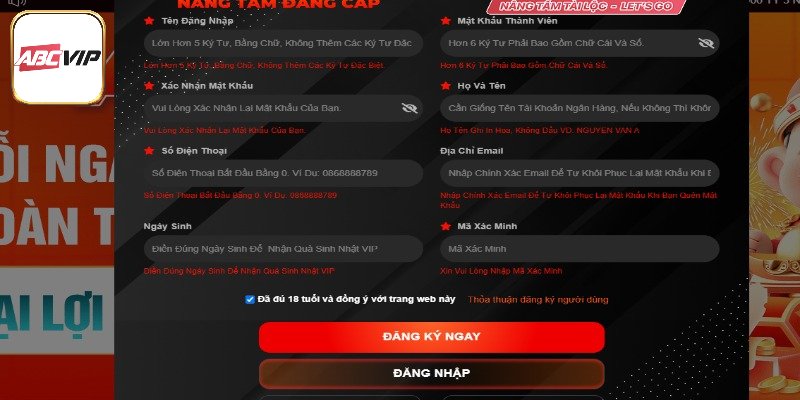 Hướng dẫn đăng ký ABCVIP chi tiết