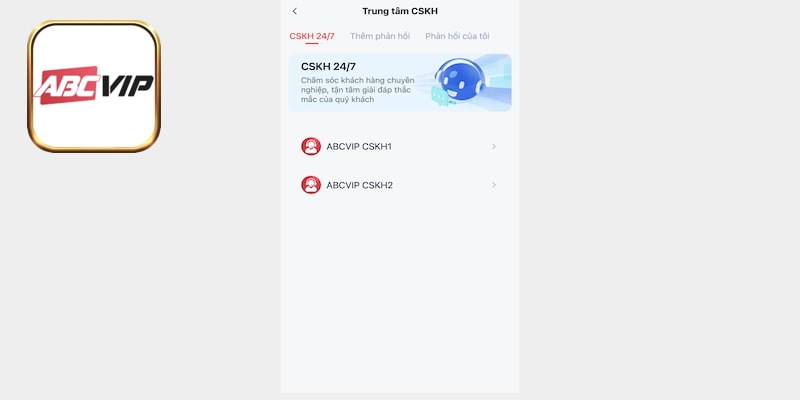 Kết nối với ABCVIP thông qua live chat